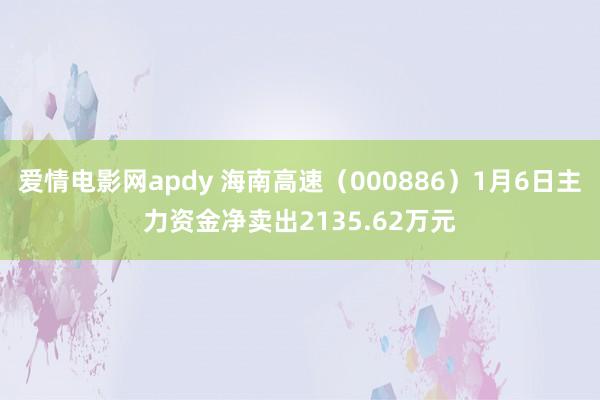 爱情电影网apdy 海南高速（000886）1月6日主力资金净卖出2135.62万元