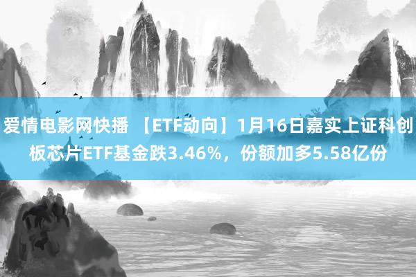 爱情电影网快播 【ETF动向】1月16日嘉实上证科创板芯片ETF基金跌3.46%，份额加多5.58亿份