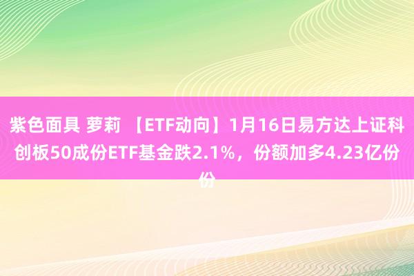 紫色面具 萝莉 【ETF动向】1月16日易方达上证科创板50成份ETF基金跌2.1%，份额加多4.23亿份
