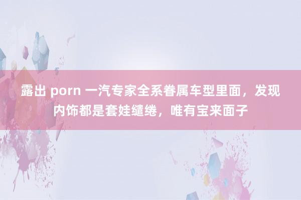 露出 porn 一汽专家全系眷属车型里面，发现内饰都是套娃缱绻，唯有宝来面子