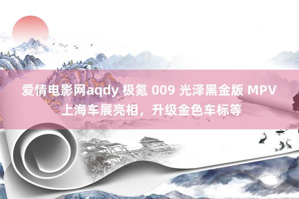 爱情电影网aqdy 极氪 009 光泽黑金版 MPV 上海车展亮相，升级金色车标等