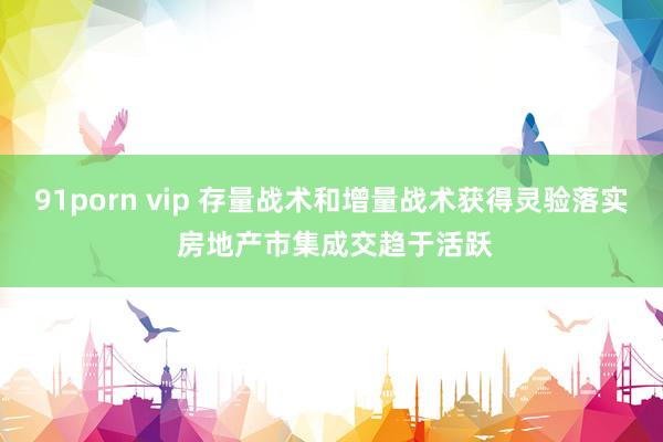 91porn vip 存量战术和增量战术获得灵验落实 房地产市集成交趋于活跃