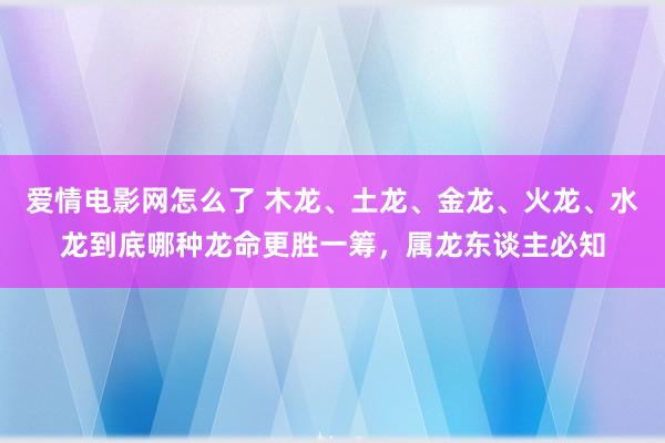 爱情电影网怎么了 木龙、土龙、金龙、火龙、水龙到底哪种龙命更胜一筹，属龙东谈主必知