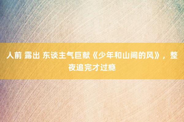 人前 露出 东谈主气巨献《少年和山间的风》，整夜追完才过瘾