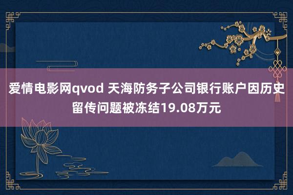 爱情电影网qvod 天海防务子公司银行账户因历史留传问题被冻结19.08万元