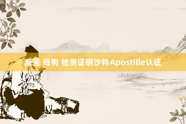 反差 母狗 检测证明沙特Apostille认证