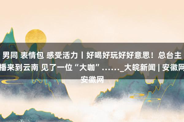男同 表情包 感受活力丨好喝好玩好好意思！总台主播来到云南 见了一位“大咖”……_大皖新闻 | 安徽网