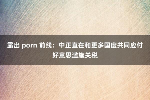 露出 porn 前线：中正直在和更多国度共同应付好意思滥施关税