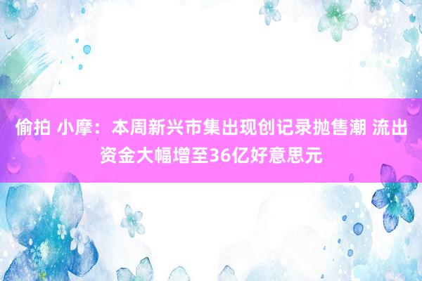 偷拍 小摩：本周新兴市集出现创记录抛售潮 流出资金大幅增至36亿好意思元