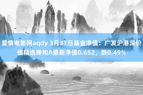 爱情电影网aqdy 3月31日基金净值：广发沪港深价值精选搀和A最新净值0.652，跌0.49%