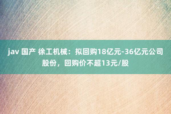 jav 国产 徐工机械：拟回购18亿元-36亿元公司股份，回购价不超13元/股
