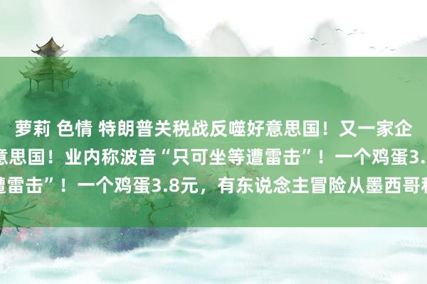 萝莉 色情 特朗普关税战反噬好意思国！又一家企业晓喻加价：只针对好意思国！业内称波音“只可坐等遭雷击”！一个鸡蛋3.8元，有东说念主冒险从墨西哥私运