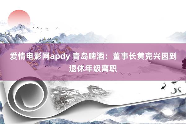 爱情电影网apdy 青岛啤酒：董事长黄克兴因到退休年级离职