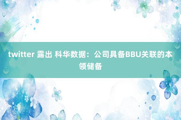 twitter 露出 科华数据：公司具备BBU关联的本领储备