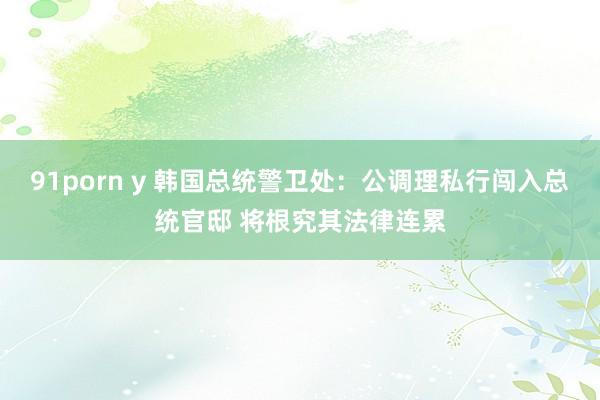 91porn y 韩国总统警卫处：公调理私行闯入总统官邸 将根究其法律连累