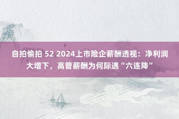 自拍偷拍 52 2024上市险企薪酬透视：净利润大增下，高管薪酬为何际遇“六连降”