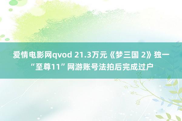 爱情电影网qvod 21.3万元《梦三国 2》独一“至尊11”网游账号法拍后完成过户