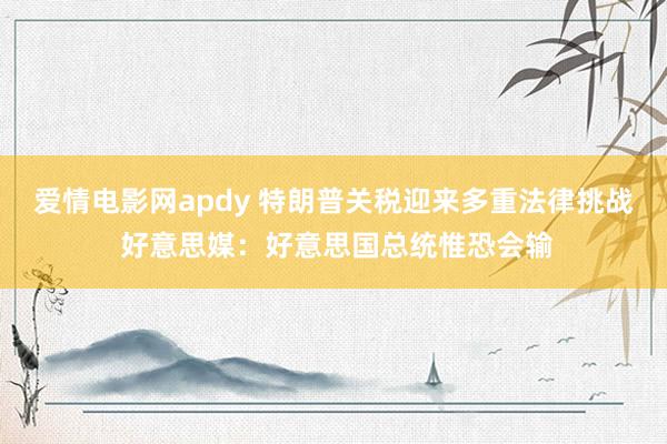 爱情电影网apdy 特朗普关税迎来多重法律挑战 好意思媒：好意思国总统惟恐会输